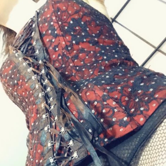 Womens black/red corset, sz M, Lia lee - Picture 4 of 4